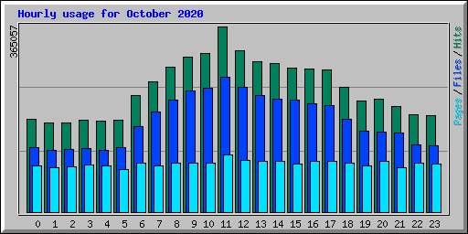 Hourly usage for October 2020